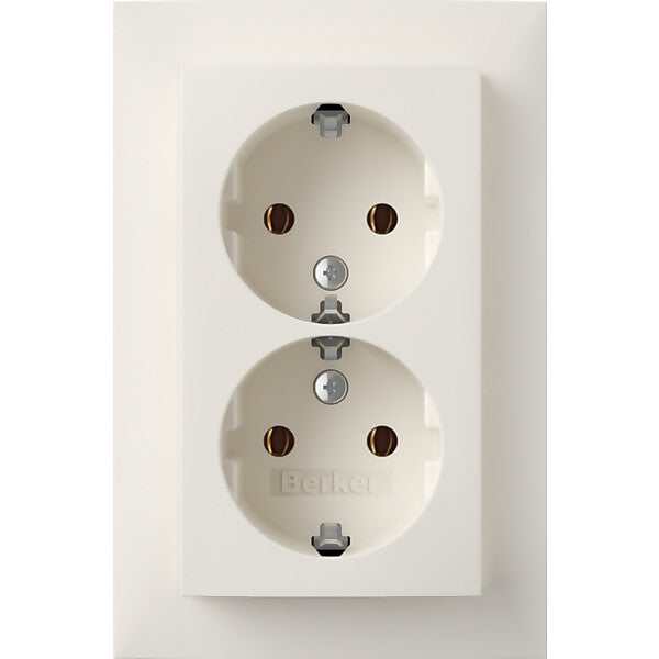 Hager/Berk SCHUKO-Doppelsteckdose Abdeckplatte pws-mt 47741909